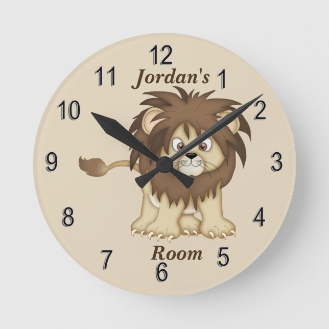 Kid's Clock Cute Baby Lion (Front)