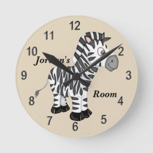 Kid's Clock Cute Baby Zebra