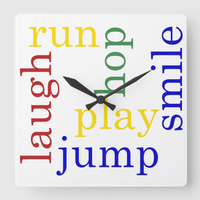 Kids clock laugh, run, hop, smile, jump,play (Front)