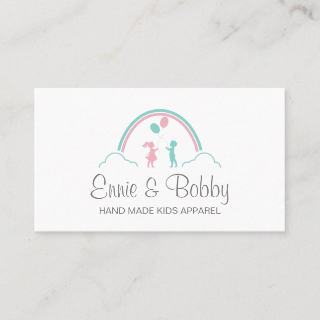 Kids Clothes Apparel Boutique Retail Baby Boutique Business Card (Front)