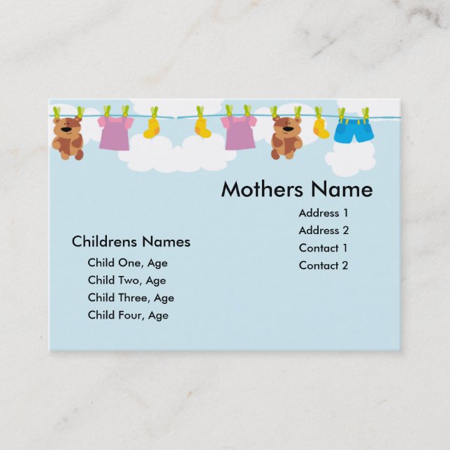 Kids Clothesline Mummy Card (Front)