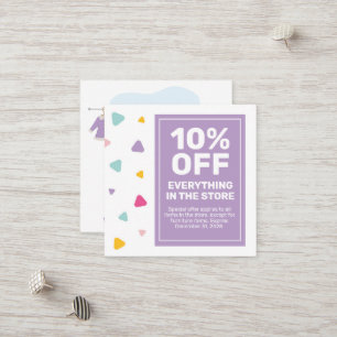 Kids Clothing Boutique Coupon Card Sale Offer