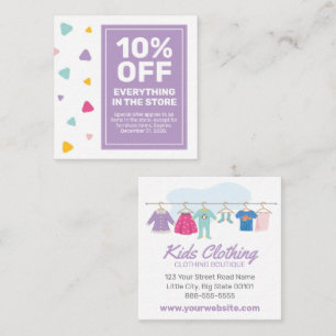 Kids Clothing Boutique Coupon Card Sale Offer