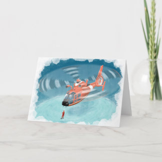 kids coast guard helicopter birthday card