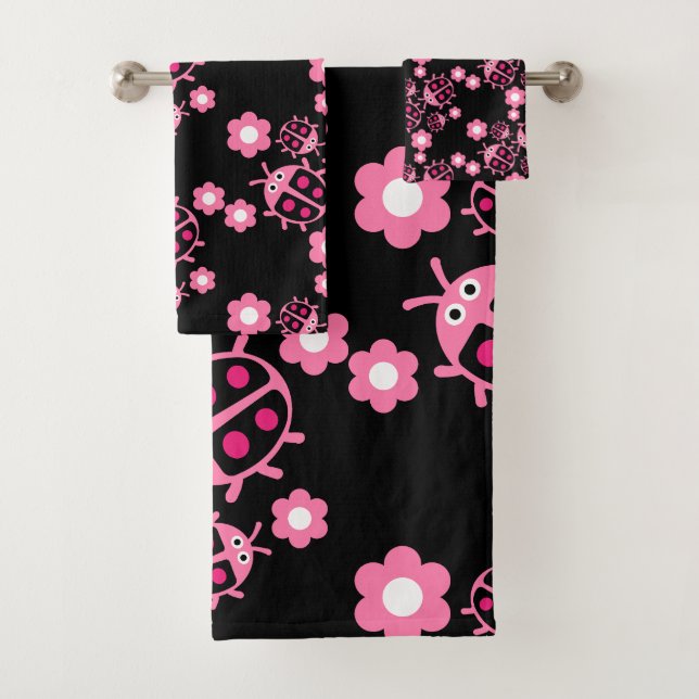 Kids Coccinellidae ladybug  Bath Towel Set (Insitu)