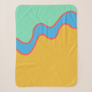 Kids Colour Block Gold Blue Green Sherpa Blanket