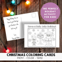Kids Colour Your Own Holly Jolly Holiday Christmas