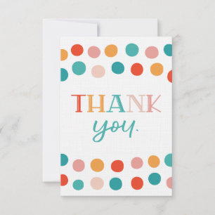 Kids Colourful Fun Thank You Card