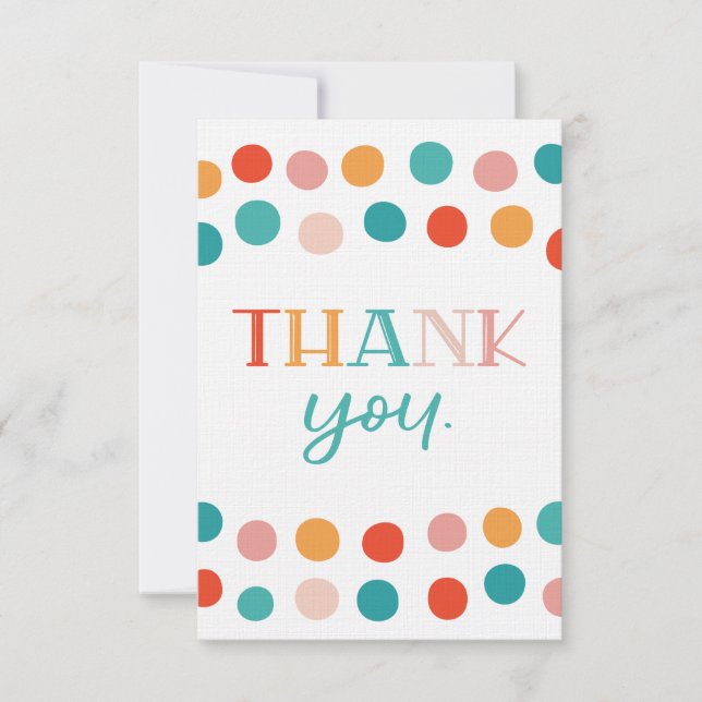 Kids Colourful Fun Thank You Card (Front)