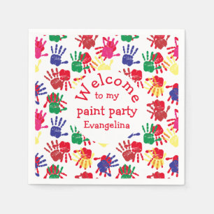 Kids Colourful Hand Prints Party Paper Napkin