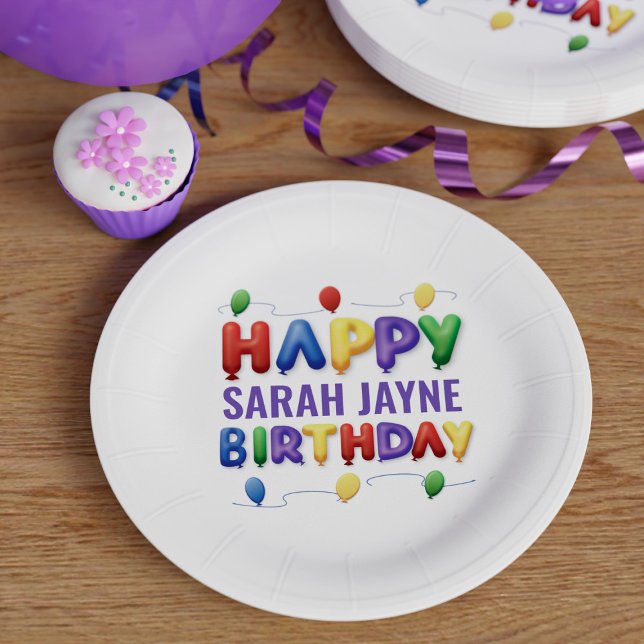 Kids Colourful Happy Birthday Party Paper Plates (Creator Uploaded)