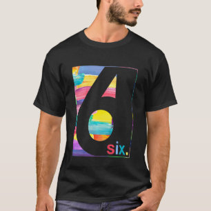 Kids Colourful Number 6 Six 6th Birthday Boys G T-Shirt