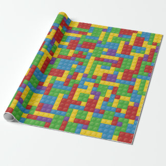 Kids Colourful Plastic Blocks Wrapping Paper