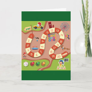Kids Colourful Race Track Board Game Card