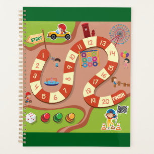 Kids Colourful Race Track Board Game Planner