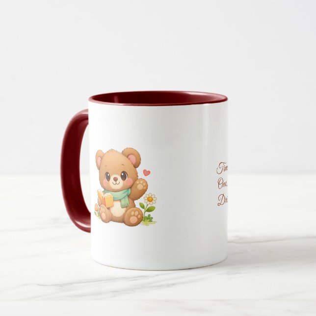 Kids Combo Mug | "Fairytale Reading Bear" (Front Left)