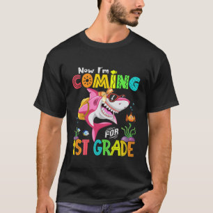 Kids Coming For 1St Grade Shark Backpack Back To S T-Shirt