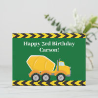 Kids Concrete Mixer Truck Green Boys Birthday
