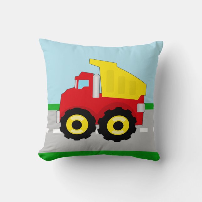 Kids Construction Dumptruck Cushion (Front)
