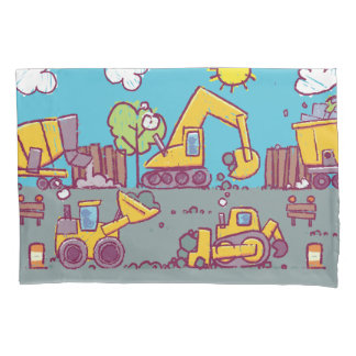Kids Construction-Themed Pillowcase