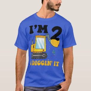 Kids Construction Truck 2nd Birthday Boy 2 Two Yea T-Shirt