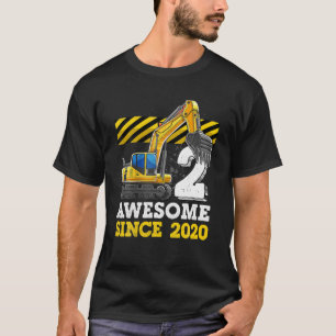 Kids Construction Truck 2Nd Birthday Boy Excavator T-Shirt
