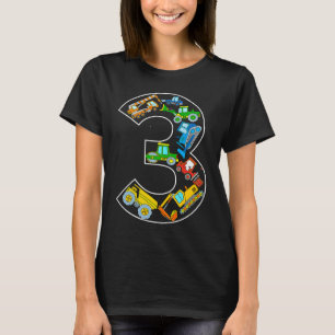 Kids Construction Truck 3rd Birthday 3 Year Old bo T-Shirt