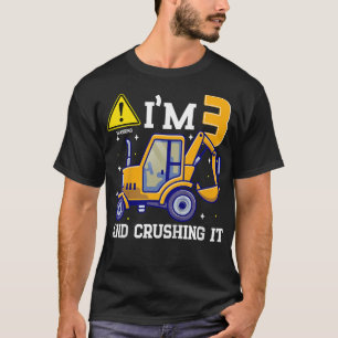 Kids Construction Truck 3rd Birthday 3 Years Old D T-Shirt