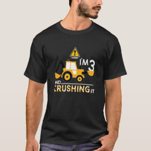 Kids Construction Truck 3rd Birthday 3 Years Old D T-Shirt