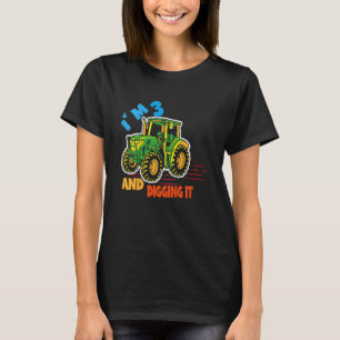 Kids Construction Truck 3rd Birthday Boy Excavator T-Shirt