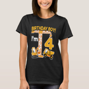 Kids Construction Truck 4nd Birthday 4 Year Old Bo T-Shirt