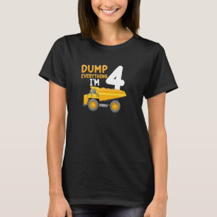 Kids Construction Truck 4th Birthday Boy 4 Four Ye T-Shirt