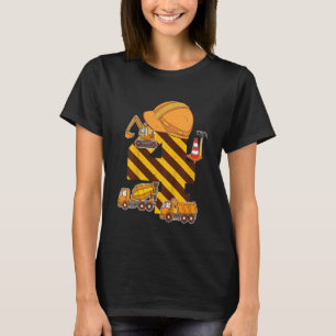 Kids Construction Truck 4th Birthday Boy Excavator T-Shirt