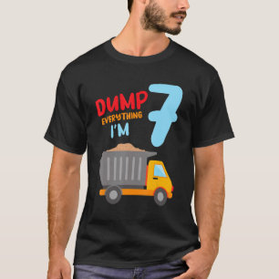 Kids Construction Truck 7th Birthday Boy 7 Seven Y T-Shirt
