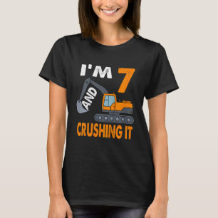 Kids Construction Truck 7th Birthday Boy 7 Years O T-Shirt