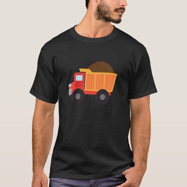 Kids Construction Truck Boys Work Vehicle T-Shirt (Front)