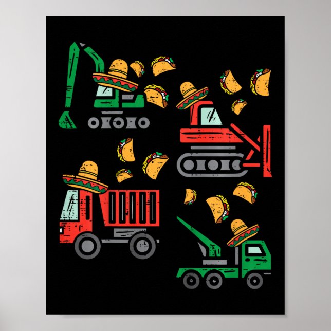 Kids Construction Truck Bulldozer Cinco De Mayo Ki Poster (Front)