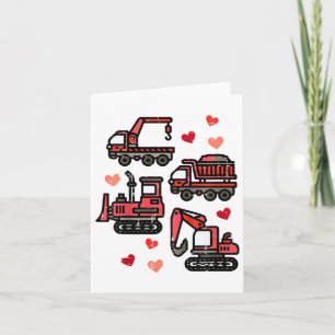 Kids Construction Truck I Dig You Funny Kids Boys Card