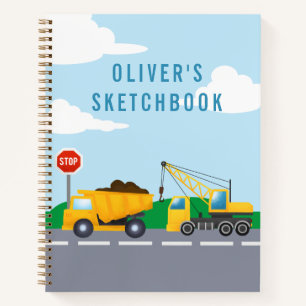 Kid's Construction Truck Theme Sketchbook Notebook