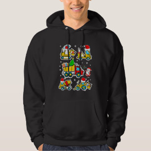 Kids Construction Vehicle Christmas Crane Truck Sa Hoodie
