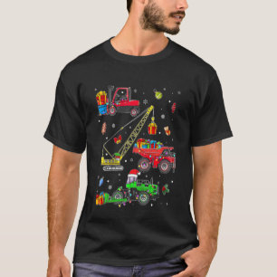 Kids Construction Vehicle Christmas Crane Truck Xm T-Shirt