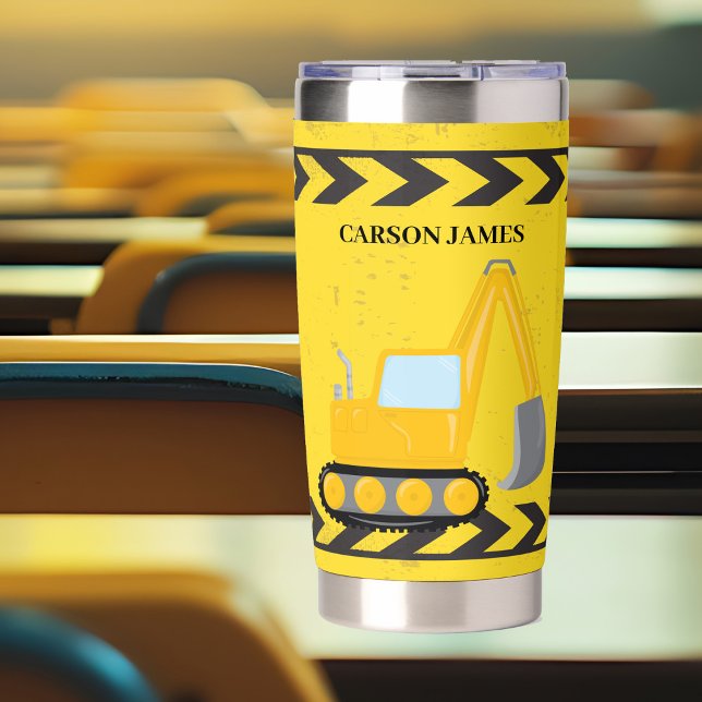 Kids Construction Vehicle Personalised Boys Insulated Tumbler (Creator Uploaded)