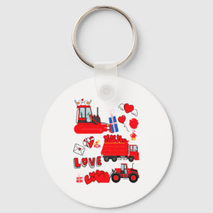 Kids Construction Vehicle Valentine Crane Truck Cu Key Ring