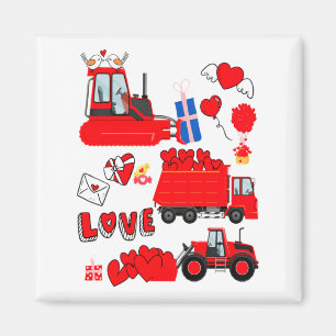 Kids Construction Vehicle Valentine Crane Truck Cu Magnet