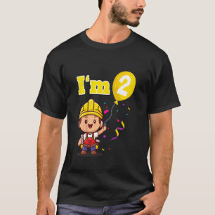 Kids Construction Worker Builder I'm 2 Two Second T-Shirt