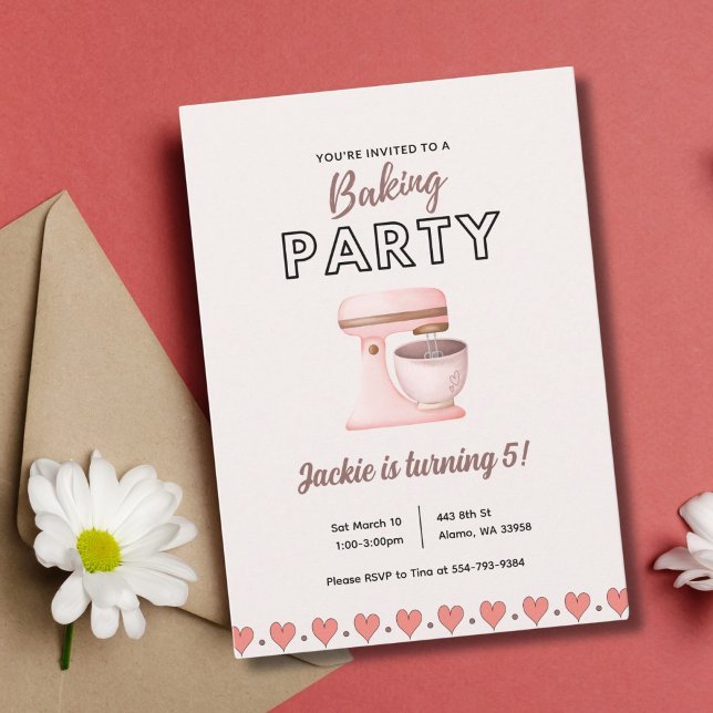 Kids Cooking Baking Birthday Party Invitation  (Creator Uploaded)