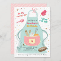 Kids Cooking Birthday Invitation Kitchen Baking