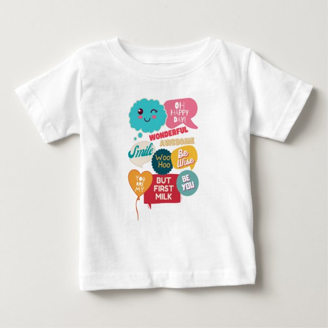 Kids Cool Cute Funny Motivational Sayings Words Baby T-Shirt (Front)