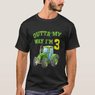 Kids Cool Farm Tractor 3rd Birthday Outta' My Way T-Shirt