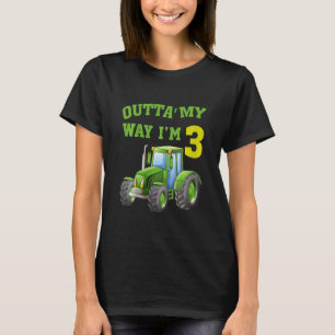 Kids Cool Farm Tractor 3rd Birthday Outta' My Way T-Shirt
